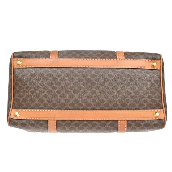 CELINE Macadam Pattern Boston Travel Bag PVC Leather Brown 268-082525 - Picture 6 of 15